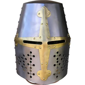 Karnevalový kostým Krutský Hrncová helma zdobená mosazným křížem