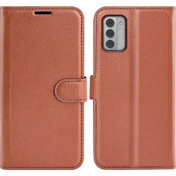 Pouzdro na mobilní telefon Litchi knížkové pouzdro na Nokia G42 - hnědé