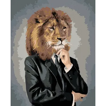 Hračka Diamondi Diamantové malování - LEV V OBLEČENÍ Rozměr: 40x50 cm, Rámování: bez rámu a bez vypnutí plátna