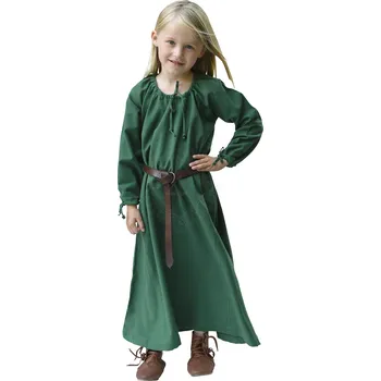 Karnevalový kostým Battle Merchant Dětské středověké šaty Ana, zelená