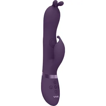 Vibrátor Vive Gada Vibrating Bunny Ear G-Spot Rabbit with Pulse Wave Shaft Purple