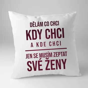 Žertovný předmět Dělám co chci, kdy chci a kde chci - polštář