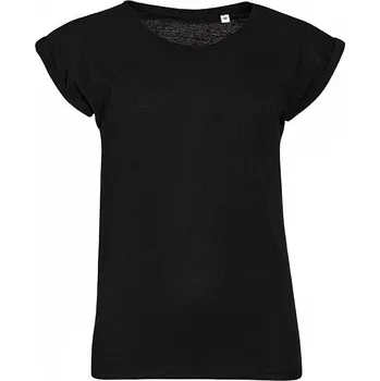 Sol's Módní lehké dámské tričko Melba s ohrnutými rukávky Barva: Černá, Velikost: M L01406