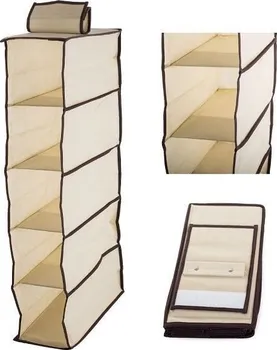 Organizér oblečení Závěsný organizér s 5 přihrádkami 30 x 15 x 70 cm béžový