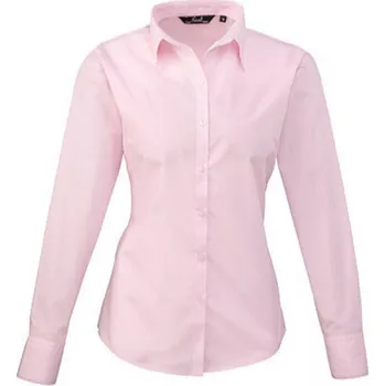 Dámská košile Premier Workwear Dámská popelínová košile s dlouhým rukávem Barva: Růžová, Velikost: 46 (18) PW300