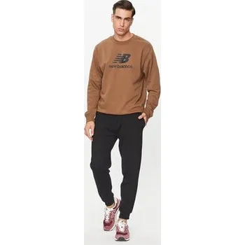 Pánská mikina New Balance Mikina Essentials Stacked Logo French Terry Crewneck MT31538 Hnědá Regular Fit S