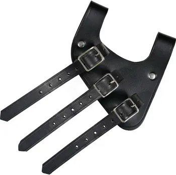 Karnevalový kostým Mythrojan Černý kožený závěsník na meč se 3 řemínky pro praváky - Outlet