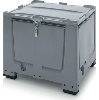 paleta Big boxy s uzamykatelným systémem SA/SV 120 x 100 x 114 cm, 4 nohy - Stříbrošedá - materiál: 1 A nový materiál HD-PE - MBG 1210 SASV