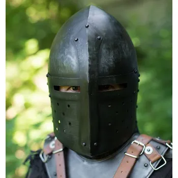 Karnevalový kostým imago Helma hrncová - kónická, tmavá, velikost L