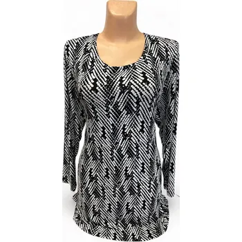 Dámská tunika Tunika BÍLKA, Barva Černobílá, Velikost 40 - na zakázku, Materiál 96% Viskoza 4% Lycra