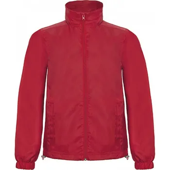 Pánská větrovka B&C Větrovka BC s vysokým límcem se skrytou kapucí Barva: červená, Velikost: 3XL BCJUI60