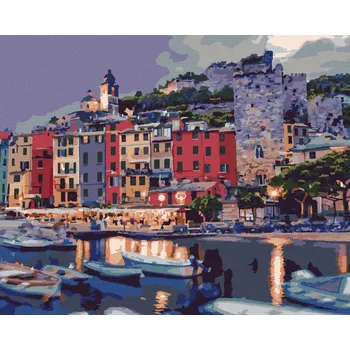 Hračka Diamondi Diamantové malování - PORTOVENERE V ITÁLII Rozměr: 40x50 cm, Rámování: bez rámu a bez vypnutí plátna