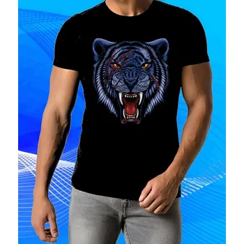 Chlapecké tričko tričko s tygrem černé XXL