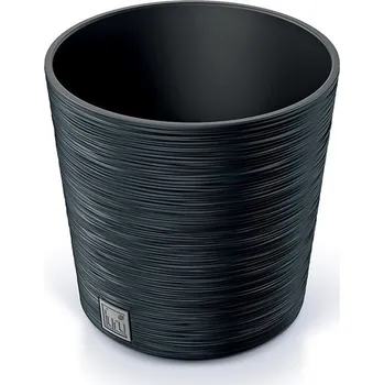 Květináč Květináč FURU ROUND LOW ECO WOOD 30cm, antracit