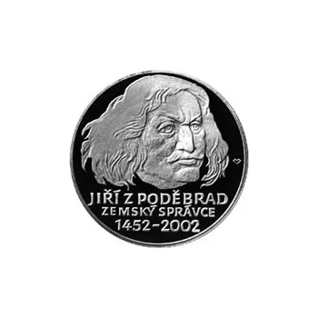 Česká mincovna 550. výročí ustanovení Jiřího z Poděbrad zemským správcem 200 Kč 2002 stříbrná mince Proof 13 g