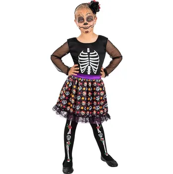 Karnevalový kostým Funiglobal - Kostým kostlivá Catrina Den mrtvých pro dívky - 7-9 years