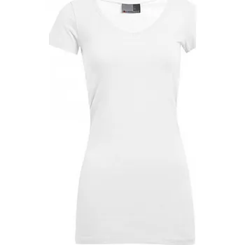 Dámské tričko Promodoro Prodloužené dámské slim-fit tričko do véčka Barva: Bílá, Velikost: XS E3087