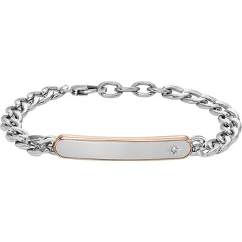 Náramek Fossil Stylový ocelový bicolor náramek pro muže JF04395998 + 2 měsíce na vrácení zboží