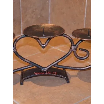 Svícen Kovový, kovaný svícen Srdíčko 7