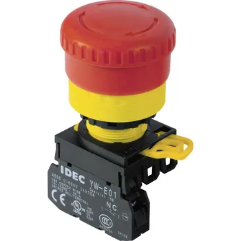 vypínač Idec YW1B-V4E01R, YW1B-V4E01R nouzový vypínač, 240 V/AC, 1 rozpínací kontakt, 1 ks
