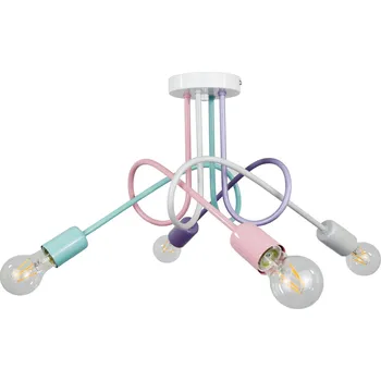 Light for home - Závěsné svítidlo 1001/4MP1 MONDO, 4xE27/60W, šedá, růžová, tyrkysová, fialová pastelová, 4xE27/60W, E27, šedá, růžová, tyrkysová, fialová pastelová
