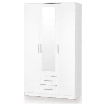 Šatní skříň HALMAR LIMA S3 skříň bílá se zrcadlem