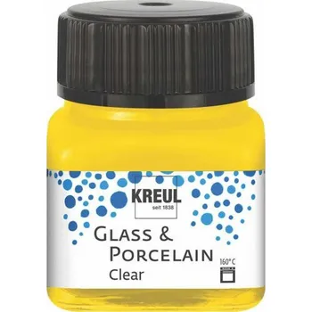 Speciální výtvarná barva Kreul Barva na sklo a porcelán clear 20 ml SLUNEČNÍ ŽLUTÁ