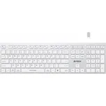 A4tech FBX50C, bezdrátová kancelářská klávesnice, bílá