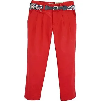 dívčí červené plátěné kalhoty velikost 110