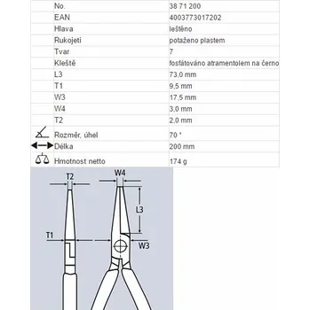 Dílna Kleště, 38 71 200, KNIPEX, 3871200