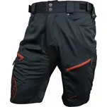 HAVEN Cyklistické kalhoty krátké bez laclu - NAVAHO SLIMFIT - černá/červená