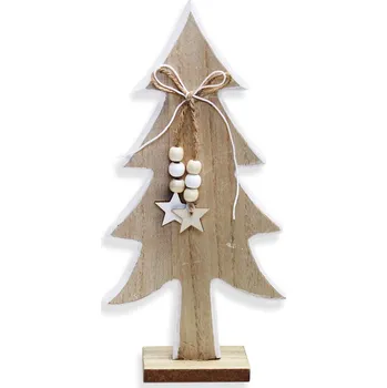 Vánoční dekorace Stromek dřevo 20cm natur