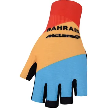 Cyklistické rukavice BONAVELO Cyklistické rukavice krátkoprsté - BAHRAIN MCLAREN - červená/žlutá S