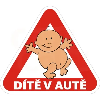 Samolepící etiketa Dítě v autě - MIMINKO - Reflexní samolepka na auto