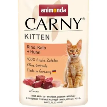 Krmivo pro kočku Carny Kitten 85 g hovězí, telecí+kuřecí, kapsička pro koťata