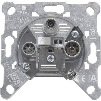 Elektrická zásuvka Triax EDM 1 anténní zásuvka Data , UKW , TV pod omítku koncová krabice