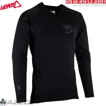 cyklistický dres Zateplený dres na kolo Leatt MTB 5.0 All-Mtn Jersey Black 2023 XL