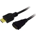 LogiLink HDMI prodlužovací kabel Zástrčka HDMI-A, Zásuvka HDMI-A 3.00 m černá CH0057 4K UHD HDMI kabel