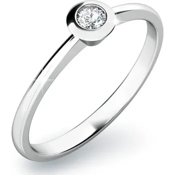 Prsten Zásnubní prsten bílé zlato 585/1000 přírodní diamant 0.053 ct G/SI ZP-10807D velikost 45