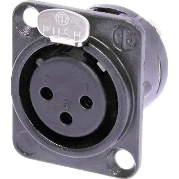 Elektrická zásuvka Neutrik NC3FD-L-BAG-1 XLR konektor přírubová zásuvka, rovná Pólů: 3 černá 1 ks
