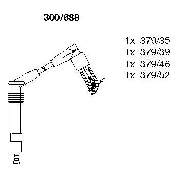 Zapalovací kabel Sada kabelů pro zapalování, , 1612597, 90487569, BREMI, 300/688