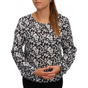 Dámská halenka Halenka UOMO & DONNA s bílými květy styl romantika Velikosti Uomo a Donna: 40