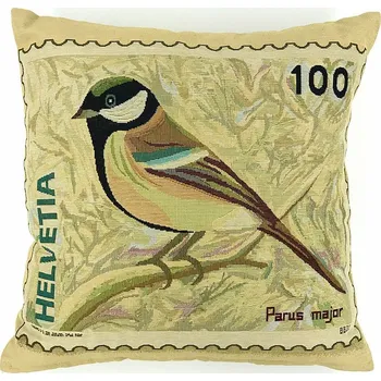 Dekorativní polštářek BYTEMA Dekorační povlak na polštář POST STAMP PTÁČEK 45 x 45 cm