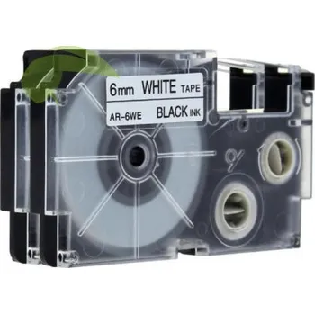 Pásek do tiskárny TONERSYP páska pro Casio XR-6WE, 6mm x 8m černý tisk / bílý podklad