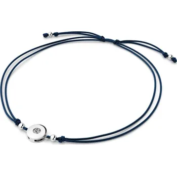 Šperk Dámský náramek přírodní diamant 0.055 ct G/SI šňůrkový kabbalah s bílým 10911-NRS-MOD-B-DIA délka 16 cm