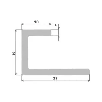 Stavební profil Hliníkový U profil nepr.16x23x10x2