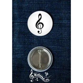 eNoty Placka bílá - houslový klíč