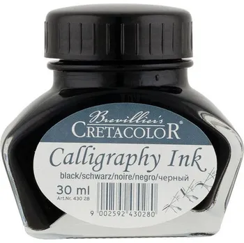 Speciální výtvarná barva Cretacolor kaligrafický inkoust černý 30 ml