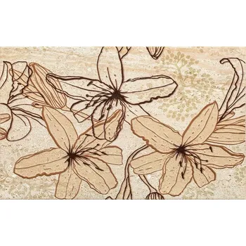 Obklad Travertino flowers - obkládačka inzerto 25x40 lesk 147598