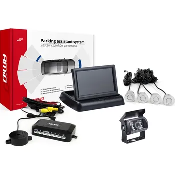 Parkovací asistent Parkovací asistent TFT02 4,3" s kamerou HD-501-IR 4 senzory stříbrné, , ,